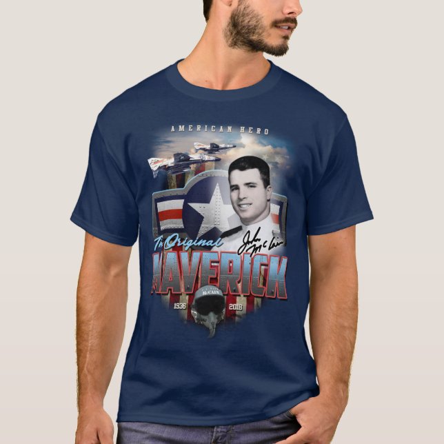 John McCain den original- ensamvargamerikanhjälten T Shirt (Framsida)