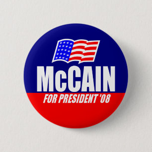 John McCain för president 08 knäppas Knapp