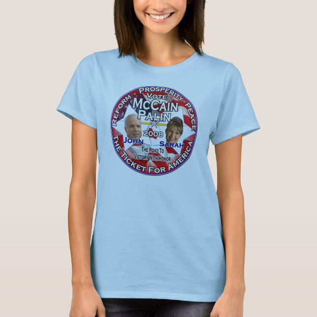 John McCain och Sarah Palin T-shirt (Framsida)