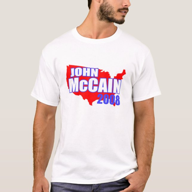 John McCain röd Amerika T-tröja 2008 Tee (Framsida)