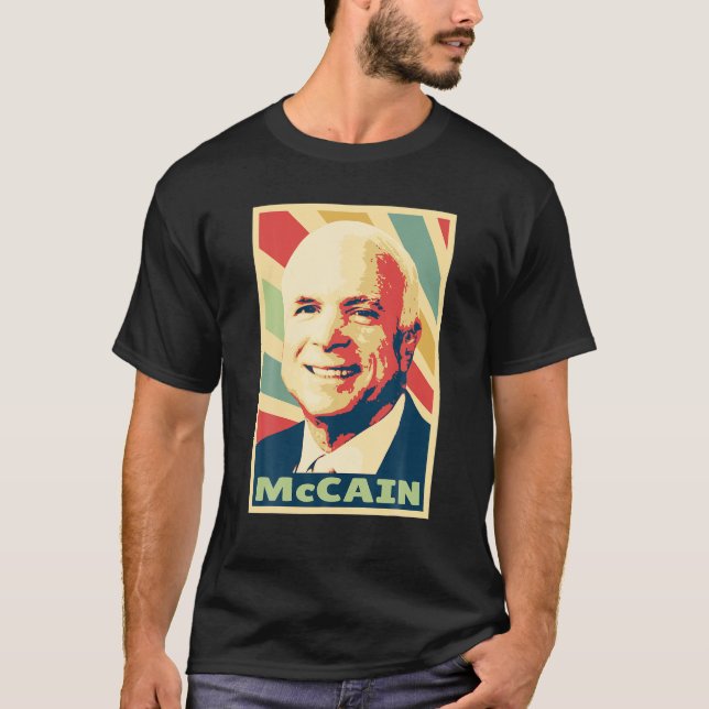 John Mccain Vintage Färg T Shirt (Framsida)