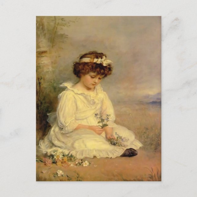 John Millais- Little Speedwell's Darling Blue Vykort (Framsida)