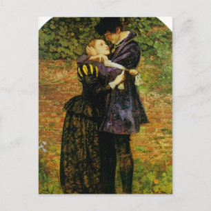 John Millais-vägspärr av en Huguenot Vykort