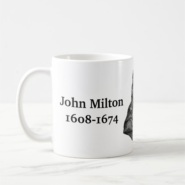 John Milton citat om bokar Kaffemugg (Vänster)