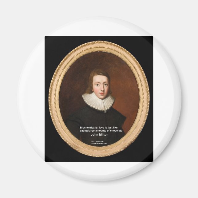 John Milton Kärlek & Chocolate Quote Gifts & Cards Magnet (Framsidan)