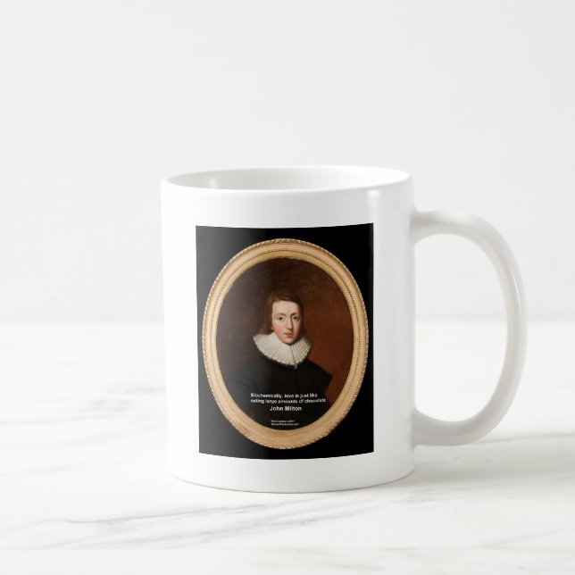 John Milton Kärlek & Choklad Citat Gåvor & Kort Kaffemugg (Höger)