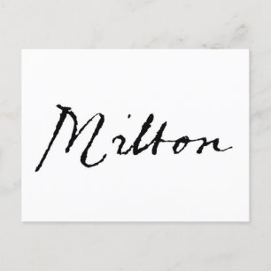 John Milton namnteckning Vykort