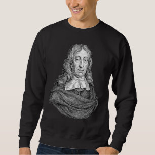 John Milton Porträtt Line Art Writer Lång Ärmad Tröja