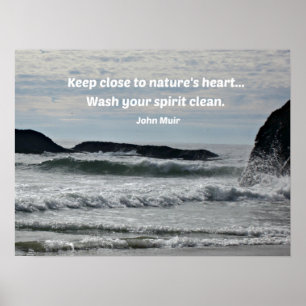 John Muir citerar om naturen Poster
