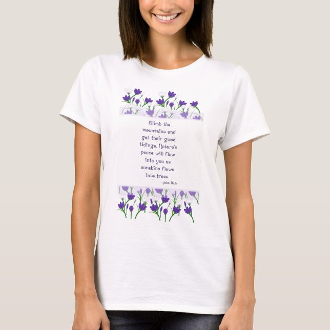 John Muir naturcitationstecken med Tee Shirt (Framsida)