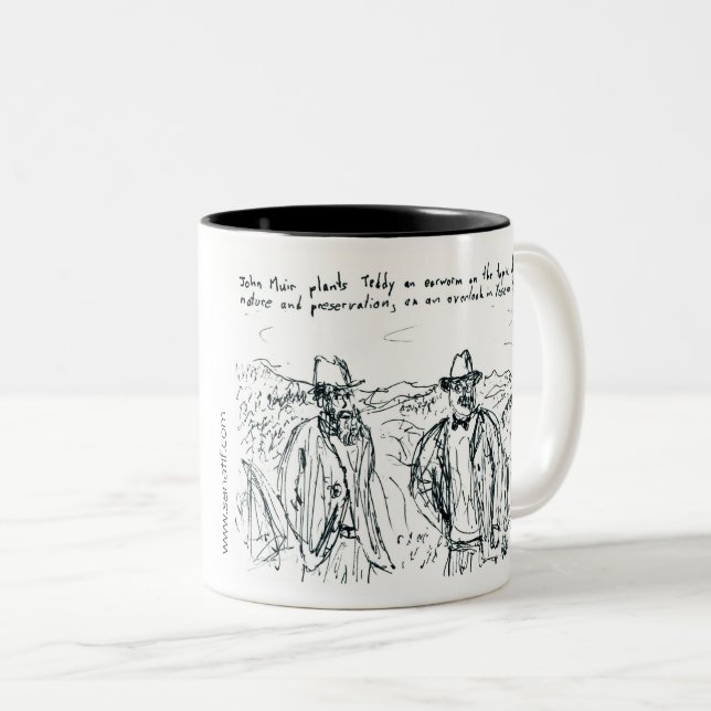 John Muir och Teddy Roosevelt Två-Tonad Mugg (Framsida höger)