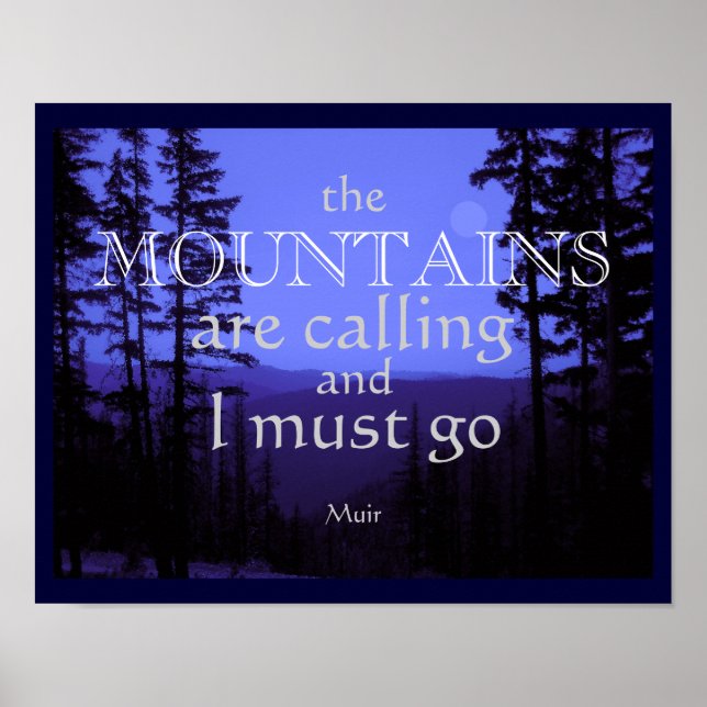 John Muir poster att bergen ringer (Framsidan)