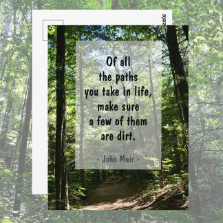 John Muir Quote Dirt Väg i Forest Photographic Vykort