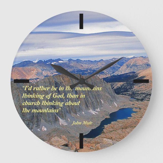 John Muir Quote Large Clock Stor Klocka (Framsida)