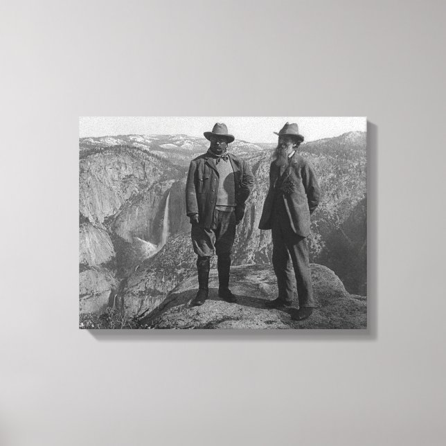 John Muir Teddy Roosevelt Yosemite nationalpark Canvastryck (Framsida)