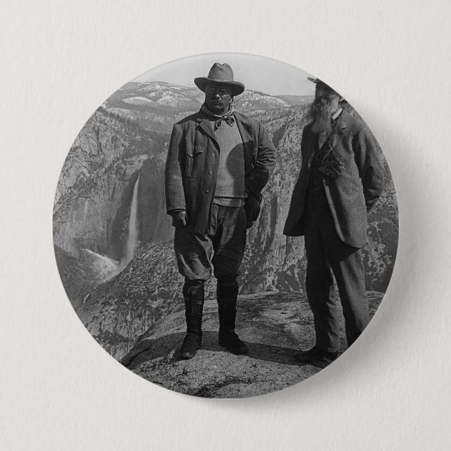 John Muir Teddy Roosevelt Yosemite nationalpark Knapp (Framsida)