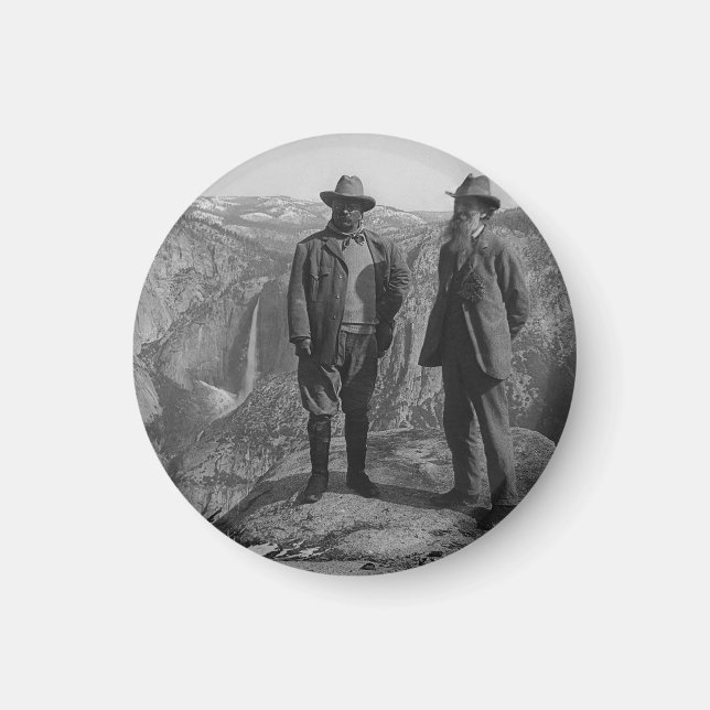 John Muir Teddy Roosevelt Yosemite nationalpark Magnet (Framsidan)