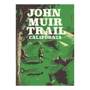 John Muir Trail California-reseaffisch. Fototryck