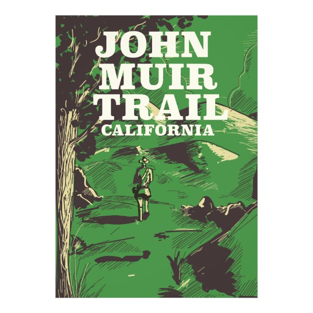 John Muir Trail California-reseaffisch. Fototryck (Framsidan)