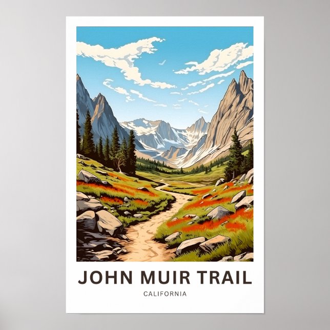 John Muir Trail California Travel Skriv ut Poster (Framsidan)