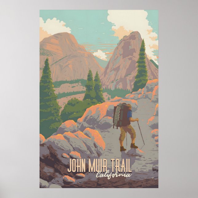 John Muir Trail Reseskylt Poster (Framsidan)