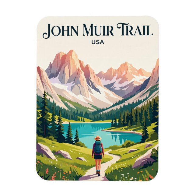 John Muir Trail USA Magnet (Vertikal)