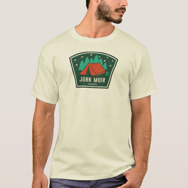 John Muir Wilderness California Camping T Shirt (Framsida)