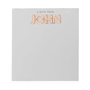 John Namn i Glowing Neon Ljus Anteckningsblock