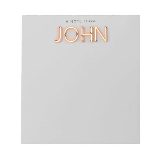 John Namn i Glowing Neon Ljus Anteckningsblock (Framsida)