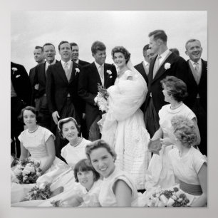 John och Jackie Kennedy med sin Bröllopsfest Poster