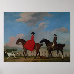 John och Sophia Musters som rider på Colwick Hall Poster