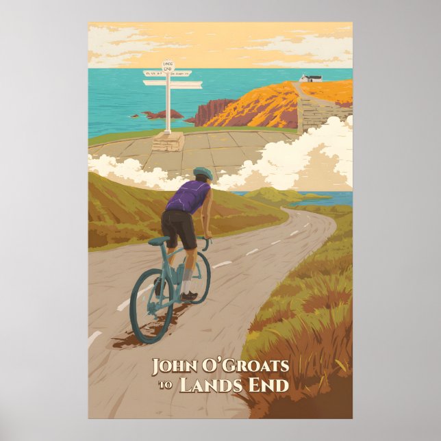 John OGroats till Lands End Cykelresor Affisch (Framsidan)
