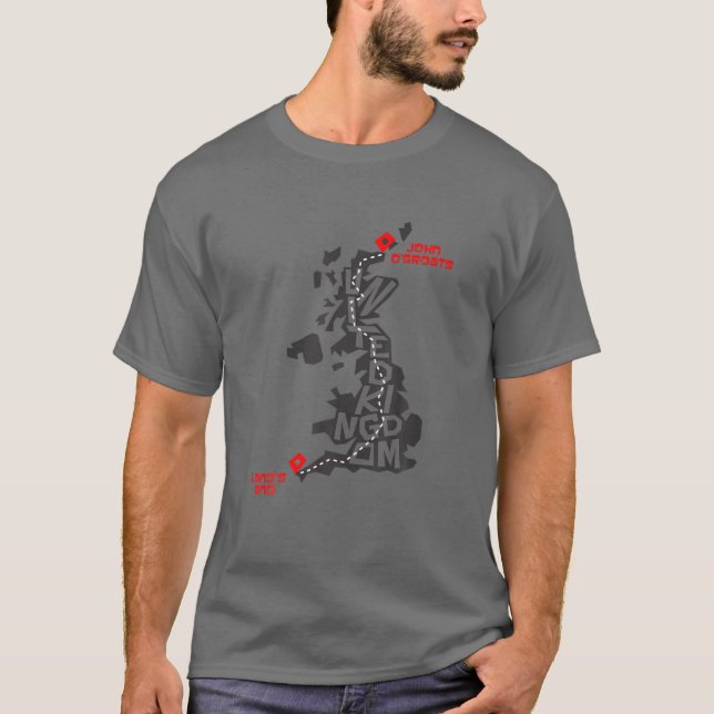 John o'Groats till Land's End till John o'Groats T Shirt (Framsida)