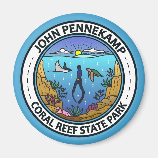 John Pennekamp Coral Reef State Park Travel Art Magnet (Framsidan)