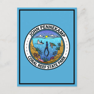 John Pennekamp Coral Reef State Park Travel Art Vykort