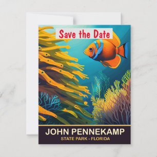 John Pennekamp Reef Korall Bröllopsinbjudan Spara Datumet