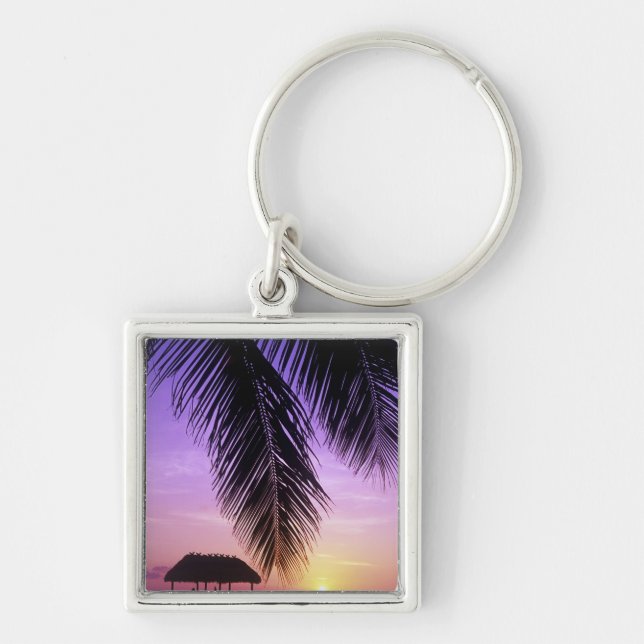 John Pennekamp State Park, Florida Keys, Key Fyrkantig Silverfärgad Nyckelring (Framsidan)