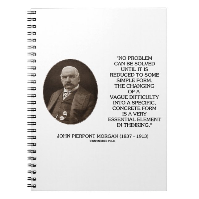 John Pierpont Morgan Inga problem kan lösas Anteckningsbok Med Spiral (Framsidan)
