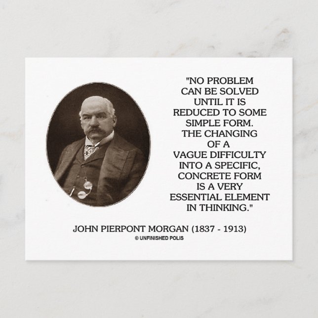 John Pierpont Morgan Inga problem kan lösas Vykort (Framsida)
