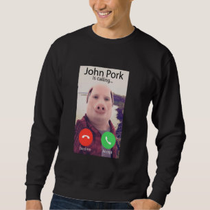 John Pork Ringer Vintage Roliga Kläder Halloween Lång Ärmad Tröja