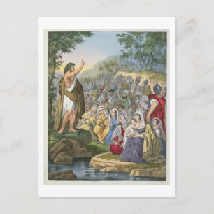 John Preaching in the Wilderness, från en bibel pr Vykort