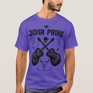 John Prine Acoustic Guitar Logotyp T Shirt