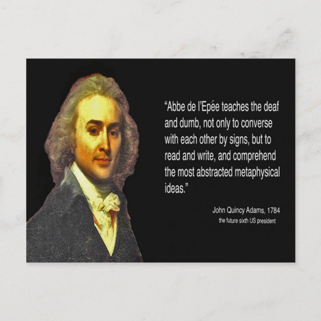 John Q. Adams besökte Dövet School i Paris Vykort (Framsida)