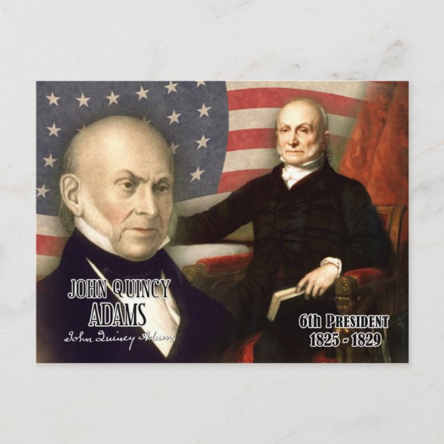 John Quincy Adams - 6e President of the USA. Vykort (Framsida)