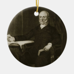 John Quincy Adams 6epresident av den eniga Staen Julgransprydnad Keramik