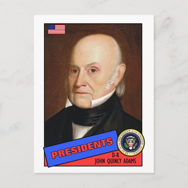 John Quincy Adams Baseball Card Vykort (Framsida)