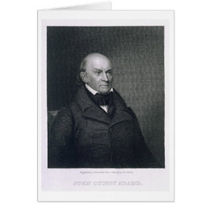 John Quincy Adams, graverad av John Wesley Paradis Hälsningskort