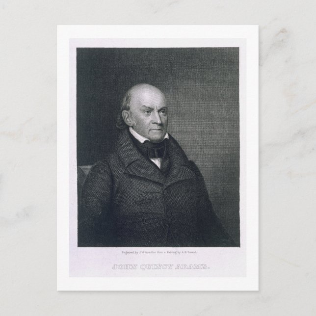 John Quincy Adams, graverad av John Wesley Paradis Vykort (Framsida)