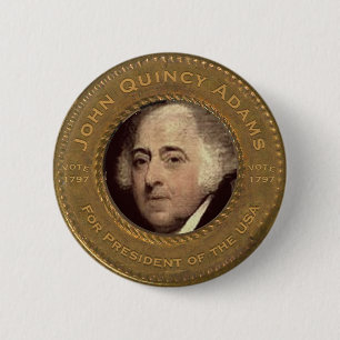 John Quincy Adams Kampanj Button Knapp