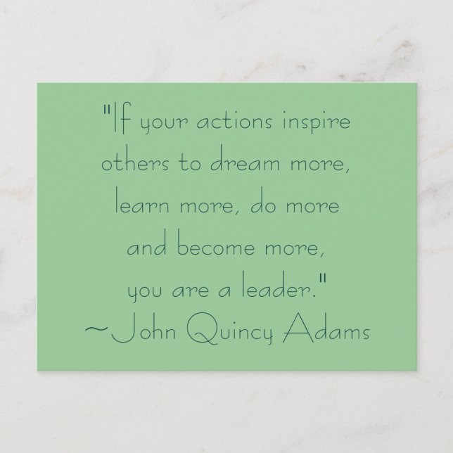 John Quincy Adams Leadence Quote Vykort (Framsida)
